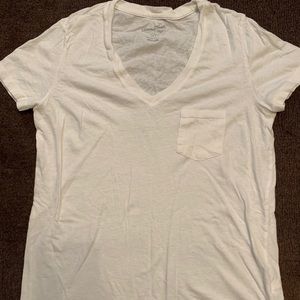 White V-neck Tee